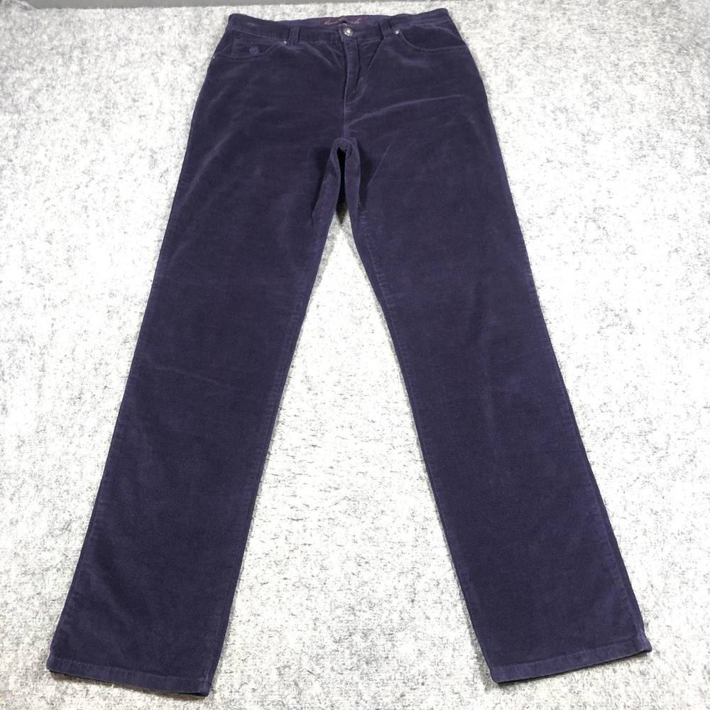 Gloria Vanderbilt Pants Womens 6 Purple Corduroy Straight Leg Stretch Casual